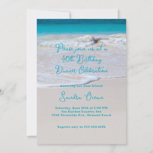 Oceanside Birthday Party Invitation Save The Date (Achterkant)