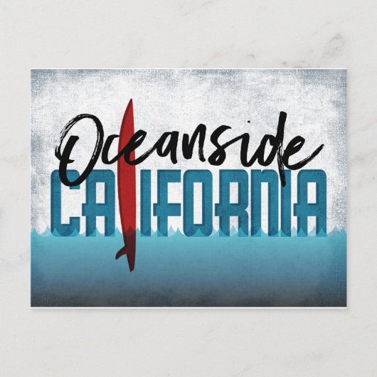 Oceanside Briefkaart California Briefkaart Surfboa (Voorkant)