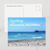 Oceanside California Beach and Pier Briefkaart (Voorkant / Achterkant)