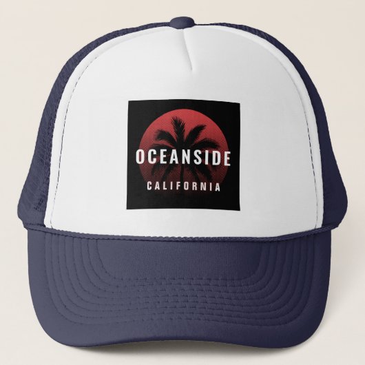 Oceanside California Beach Custom Name Trucker Pet (Voorkant)