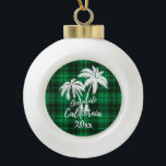 Oceanside California Beach Palm Tree Green Keramische Bal Ornament<br><div class="desc">Oceanside Beach California Beach Palm Tree Green Play Ornament</div>