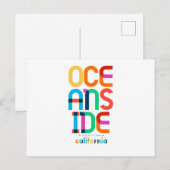 Oceanside California Mid Century, Pop Art, Briefkaart (Voorkant / Achterkant)