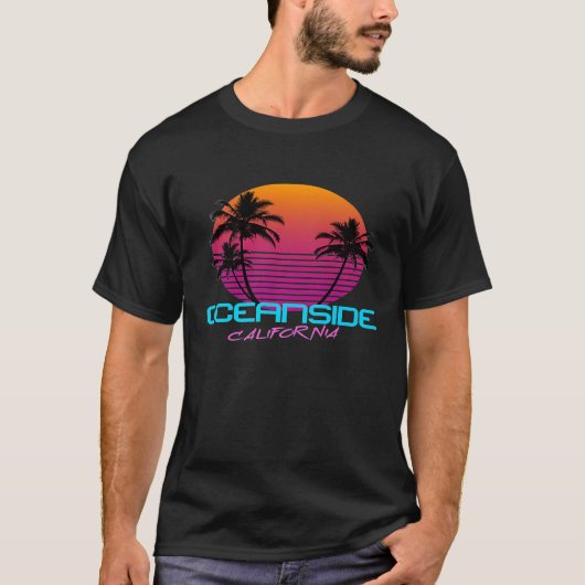 Oceanside California Retro 80s Premium T-shirt (Voorkant)