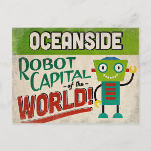 Oceanside California Robot - Funny  Briefkaart