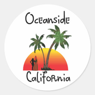 Oceanside California Ronde Sticker