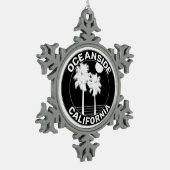 Oceanside California Surfing Surf Tin Sneeuwvlok Ornament (Links)