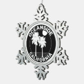 Oceanside California Surfing Surf Tin Sneeuwvlok Ornament (Rechts)