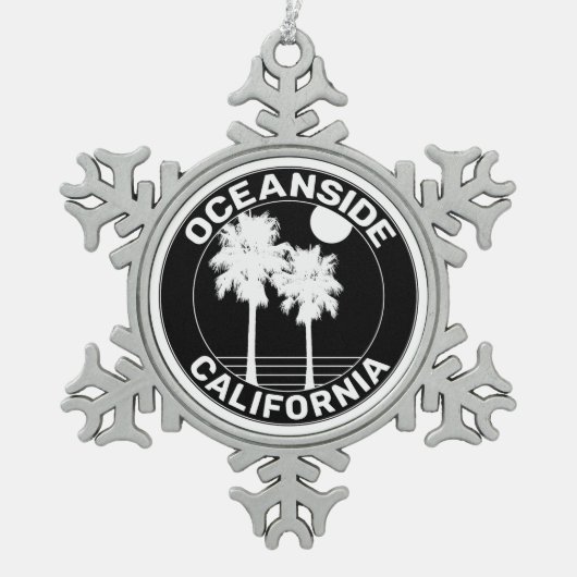 Oceanside California Surfing Surf Tin Sneeuwvlok Ornament (Voorkant)