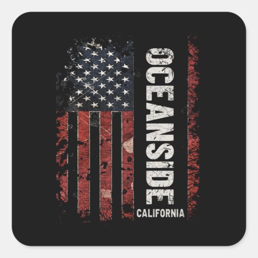 Oceanside California Vierkante Sticker (Voorkant)