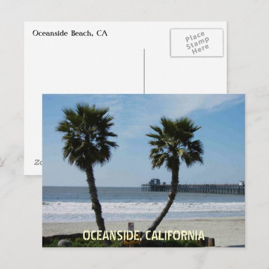 OCEANSIDE, CALIFORNIË BRIEFKAART (Voorkant / Achterkant)