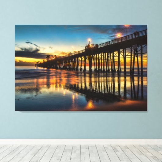 Oceanside, Californië Canvas Afdruk (Insitu (Houten vloer))