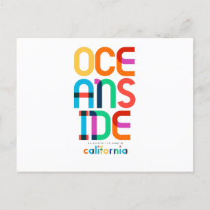 Oceanside Californië Mid Century, Pop Art, Briefkaart