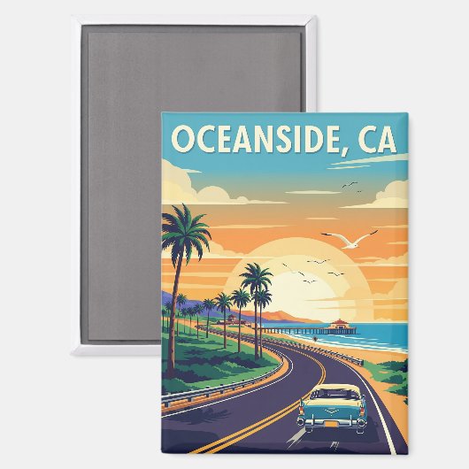  Oceanside Californië reizen Magneet (Voorkant / Achterkant)