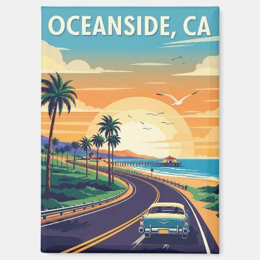  Oceanside Californië reizen Magneet (Voorkant)