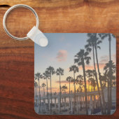 Oceanside Californië Sinaasappel Sunset Palmbomen Sleutelhanger (Voorkant)