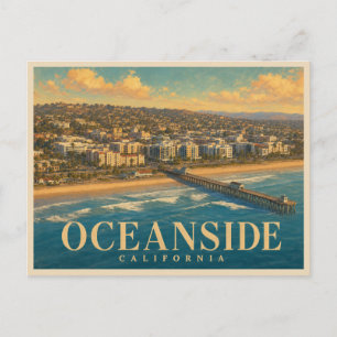 Oceanside Californië Vintage Reisposter Briefkaart