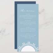 OCEANSIDE Dusty Light Blue Sun Ocean Thmed Menu (Voorkant / Achterkant)