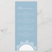 OCEANSIDE Dusty Light Blue Sun Ocean Thmed Menu (Voorkant)