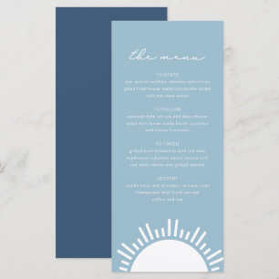 OCEANSIDE Dusty Light Blue Sun Ocean Thmed Menu