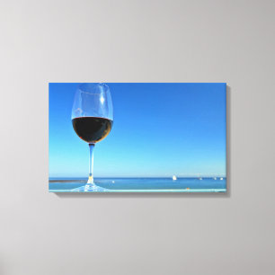 Oceanside Glass of Merlot Canvas Afdruk