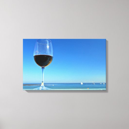 Oceanside Glass of Merlot Canvas Afdruk (Voorkant)