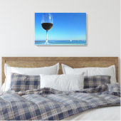 Oceanside Glass of Merlot Canvas Afdruk (Insitu (Slaapkamer))