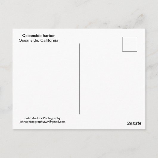 Oceanside Harbour bij de schemering met de maan Briefkaart (Achterkant)