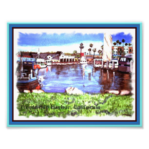 Oceanside Harbour, Californische foto Foto Afdruk