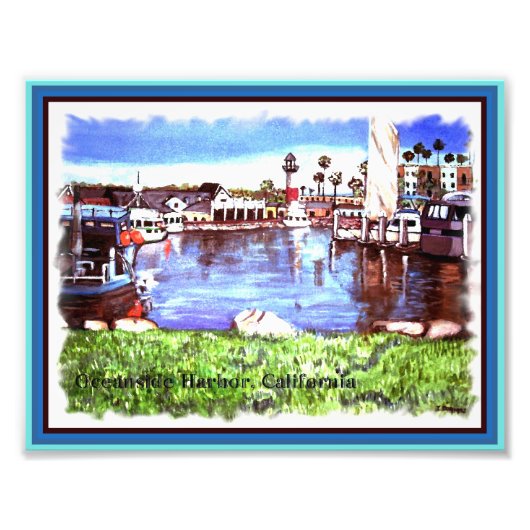 Oceanside Harbour, Californische foto Foto Afdruk (Voorkant)
