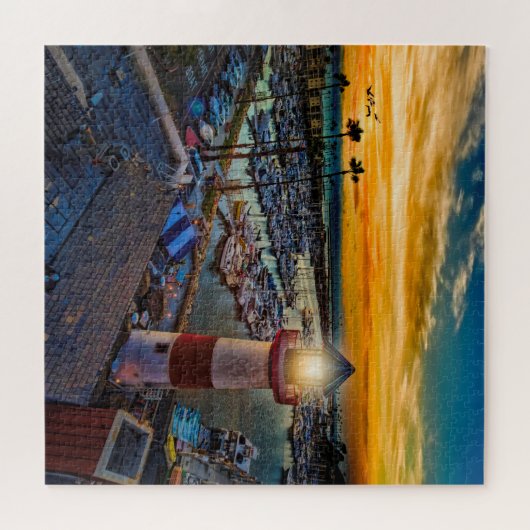 Oceanside Harbour tegen zonsondergang Legpuzzel (Horizontaal)