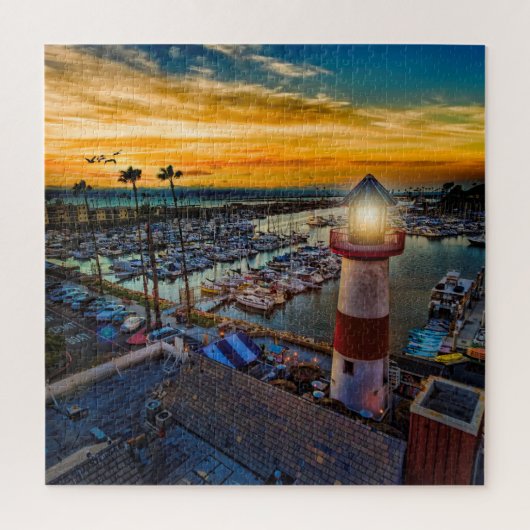 Oceanside Harbour tegen zonsondergang Legpuzzel (Verticaal)