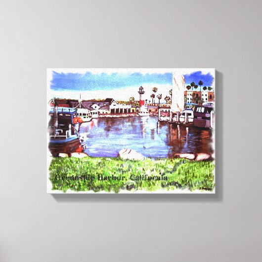 Oceanside haven schilderij verpakt canvas afdruk (Voorkant)