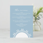 OCEANSIDE Lichtblauw Zon Oceaan Thema Menu (Staand voorkant)