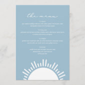 OCEANSIDE Lichtblauw Zon Oceaan Thema Menu (Voorkant)