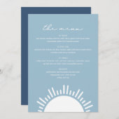 OCEANSIDE Light Blue Sun Ocean Thed Menu (Voorkant / Achterkant)