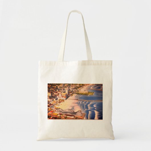 Oceanside Long Beach, CA (Boardwalk, Zand) Tote Bag (Voorkant)