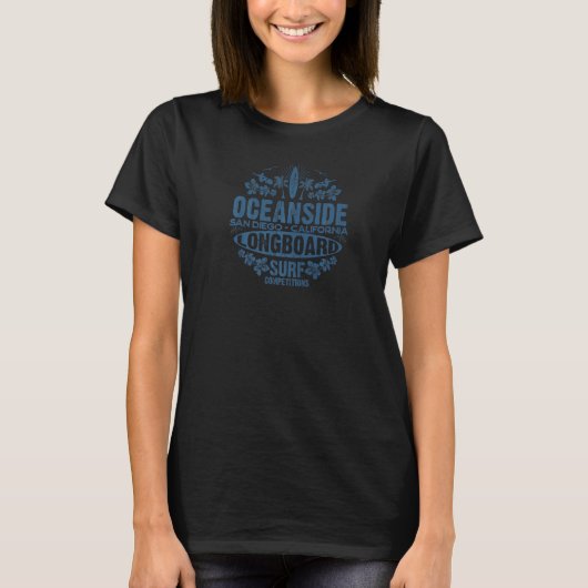 Oceanside Longboard Surf Competitions  Badg T-shirt (Voorkant)