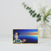 Oceanside Mermaid, Sunset and Colorful Shells op e Visitekaartje (Staand voorkant)