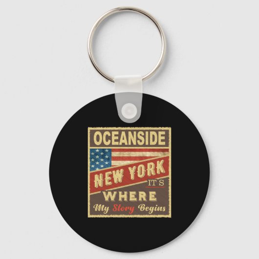 Oceanside Ny Its Where My Story Begins _1  Sleutelhanger (Voorkant)