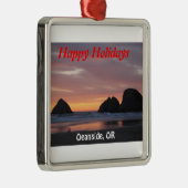 Oceanside, Oregon Ordiment Metalen Ornament (Rechts)