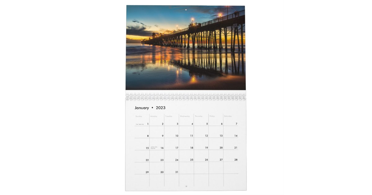Oceanside Pier bij zonsondergang Kalender Zazzle.nl