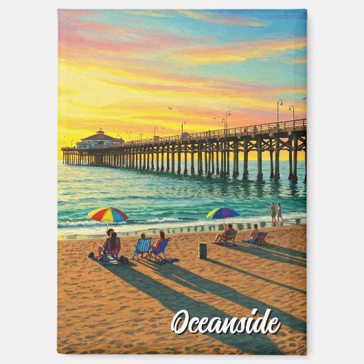 Oceanside Pier California Reizen Magneet (Voorkant)