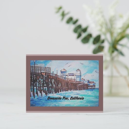 Oceanside Pier Paining Briefkaart (Staand voorkant)