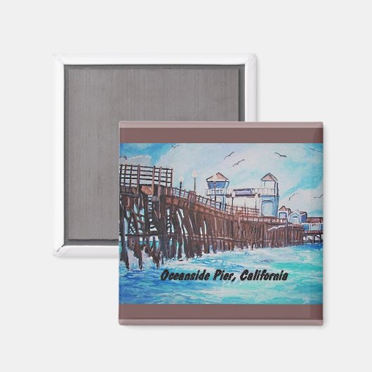Oceanside pier schilderij magneet (Voorkant / Achterkant)
