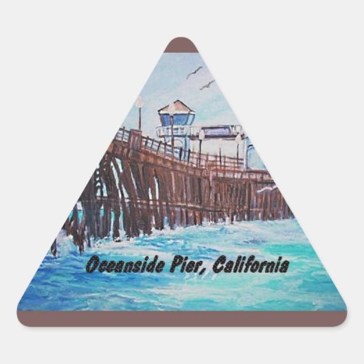 Oceanside Pier Schilderij Sticker (Voorkant)