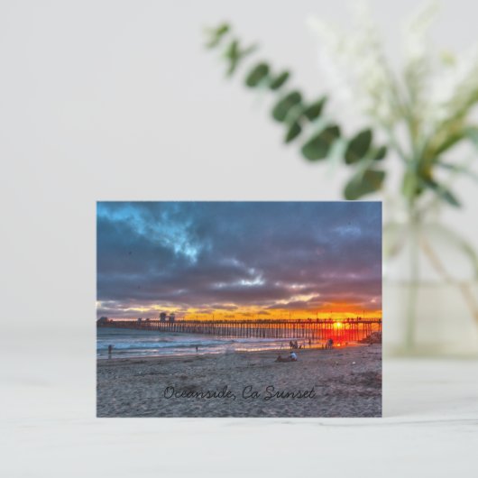 Oceanside Pier Sunset Briefkaart (Staand voorkant)