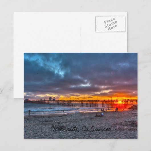 Oceanside Pier Sunset Briefkaart (Voorkant / Achterkant)