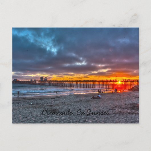Oceanside Pier Sunset Briefkaart (Voorkant)