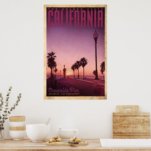  Oceanside Pier Travel Poster (Keuken)
