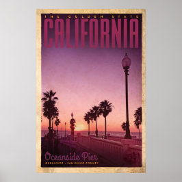  Oceanside Pier Travel Poster